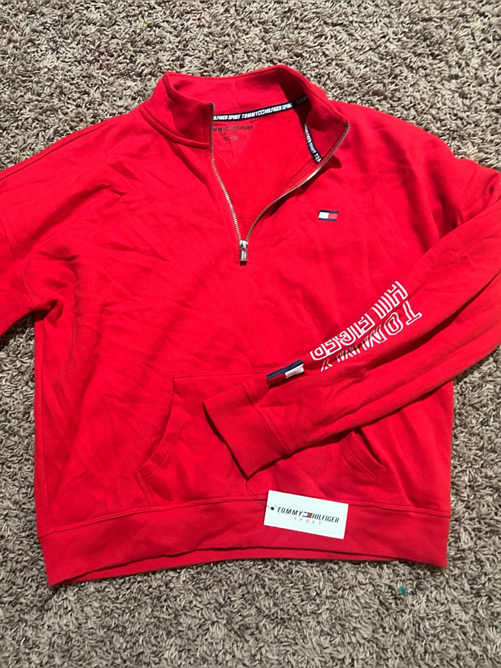 Tommy Hilfiger Bright Red Pullover Sweatshirt
